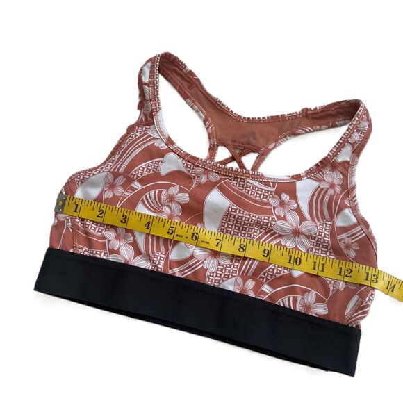 Victoria Secret S Sports Bra Tropical Hawaii Print Rust Orange m Small - Picture 4 of 6